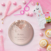 Quinceanera roos goudballonnen papieren bordje (Feest)