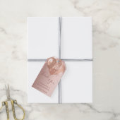 Quinceanera roos goudblush bedankt cadeaulabel (Met Touw)