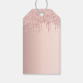 Quinceanera roos goudblush bedankt cadeaulabel (Achterkant)