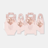 Quinceanera roos goudblush roze ballonnen bedankdoosjes (Uitgevouwen)