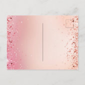 Quinceanera roos goudblush roze confetti uitnodiging briefkaart (Achterkant)