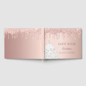 Quinceanera roos goudbruine glitter-kleding gastenboek (Volledig)
