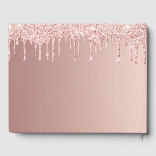 Quinceanera roos goudbruine glitter-kleding gastenboek (Achterkant)