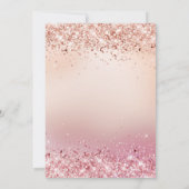 Quinceanera roos goudbruine roze glitter kaart (Achterkant)