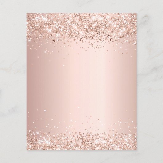 Quinceanera roos gouden ballonnen flyer (Achterkant)