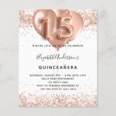 Quinceanera roos gouden ballonnen flyer (Voorkant)