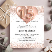 Quinceanera roos gouden ballonnen flyer