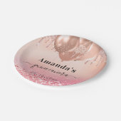 Quinceanera roos gouden blush ballonnen naam papieren bordje (Gekanteld)