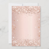 Quinceanera roos gouden blush glitter kaart (Achterkant)