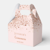 Quinceanera roos gouden blush roze dank u bedankdoosjes (Achterkant)