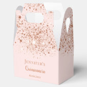 Quinceanera roos gouden blush roze dank u bedankdoosjes (Geopend)