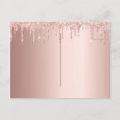 Quinceanera roos gouden blush roze uitnodiging (Achterkant)