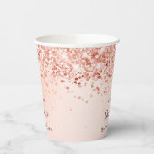 Quinceanera roos gouden confetti naam papieren bekers (Links)