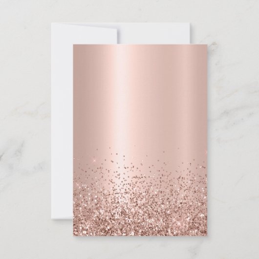 Quinceañera Roos Gouden Glitter 15e Verjaardag Kaart (Achterkant)