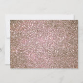 Quinceanera Roos Gouden Glitter Jurk Glam Party Kaart (Achterkant)