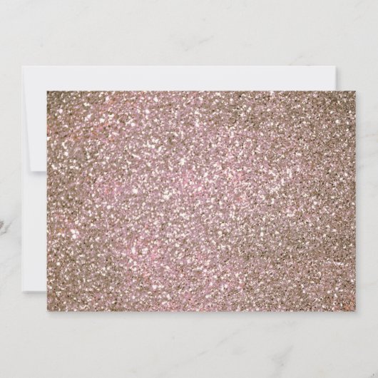 Quinceanera Roos Gouden Glitter Jurk Glam Party Kaart (Achterkant)