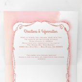 Quinceanera Roos Gouden Glitter Mexicaanse Fiesta Drieluik Uitnodiging (Binnenzijde eerst)