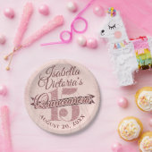 Quinceanera Roos Gouden Glitter Sparkle Papieren Bordje (Feest)