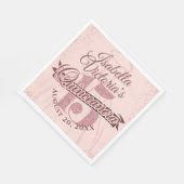 Quinceanera Roos Gouden Glitter Sparkle Servet (Hoek)