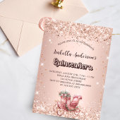 Quinceanera roos gouden koets uitnodiging briefkaart