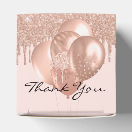 Quinceanera roos gouden roze ballonnen bedankdoosjes (Bovenkant)