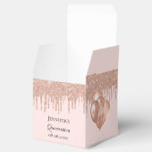 Quinceanera roos gouden roze ballonnen bedankdoosjes (Geopend)