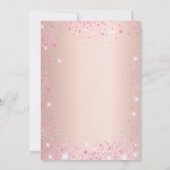 Quinceanera roos gouden roze sparken luxe kaart (Achterkant)