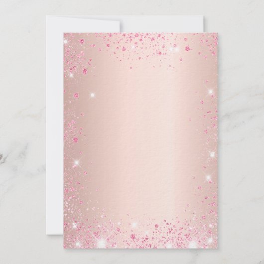 Quinceanera roos gouden roze sparken luxe kaart (Achterkant)