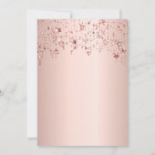 Quinceanera roos gouden roze sterren kaart (Achterkant)