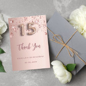 Quinceanera roos gouden sterren dank u kaart