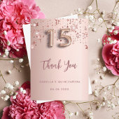 Quinceanera roos gouden sterren dank u kaart