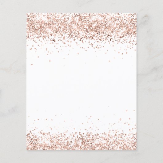 Quinceanera roos gouden witte uitnodiging flyer (Achterkant)