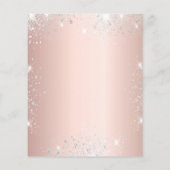 Quinceanera roos goudglitter budget uitnodiging flyer (Achterkant)