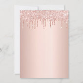 Quinceanera roos goudroze druppels kaart (Achterkant)
