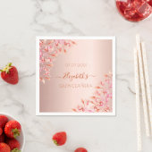 Quinceanera roos goudroze floral botanisch servet (Insitu)