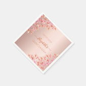 Quinceanera roos goudroze floral botanisch servet (Hoek)