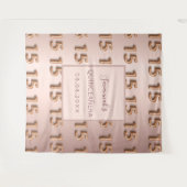 Quinceanera roos goudroze monogram 15 tapestry wandkleed (Voorkant (horizontaal))