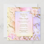 Quinceanera Roos Paarse roze goudfeest Kaart (Achterkant)