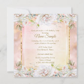 Quinceanera Roos Pink Gold Birthday Party nodigt u Kaart (Achterkant)