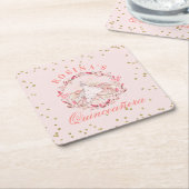 Quinceañera Roos Roze Feest Kartonnen Onderzetters (Schuin)