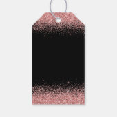 Quinceanera Roos Roze Jurk Faux Glitter Cadeaulabel (Achterkant)