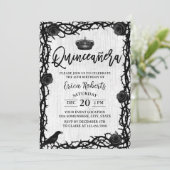 Quinceanera Roos Thorn Dark Fairy Kaart (Staand voorkant)