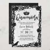 Quinceanera Roos Thorn Dark Fairy Kaart (Voorkant / Achterkant)