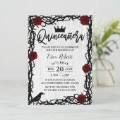 Quinceanera Roos Thorn Elegant Fairy Tale Birthday Kaart (Staand voorkant)