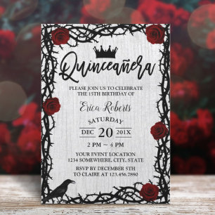 Quinceanera Roos Thorn Elegant Fairy Tale Birthday Kaart