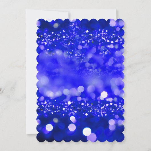 Quinceañera Royal Blauw en Goud Dank u Kaart (Achterkant)