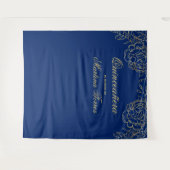 Quinceanera Royal Blauw Gouden Fotohokje Achtergro Wandkleed (Voorkant (horizontaal))
