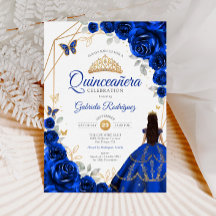 Quinceanera Royal Blauw Gouden Jurk