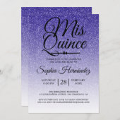 Quinceañera Royal Blauwe Glitters 15e Verjaardag Kaart (Voorkant / Achterkant)