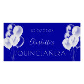 Quinceanera royal blue ballonnen party perfect poster (Voorkant)